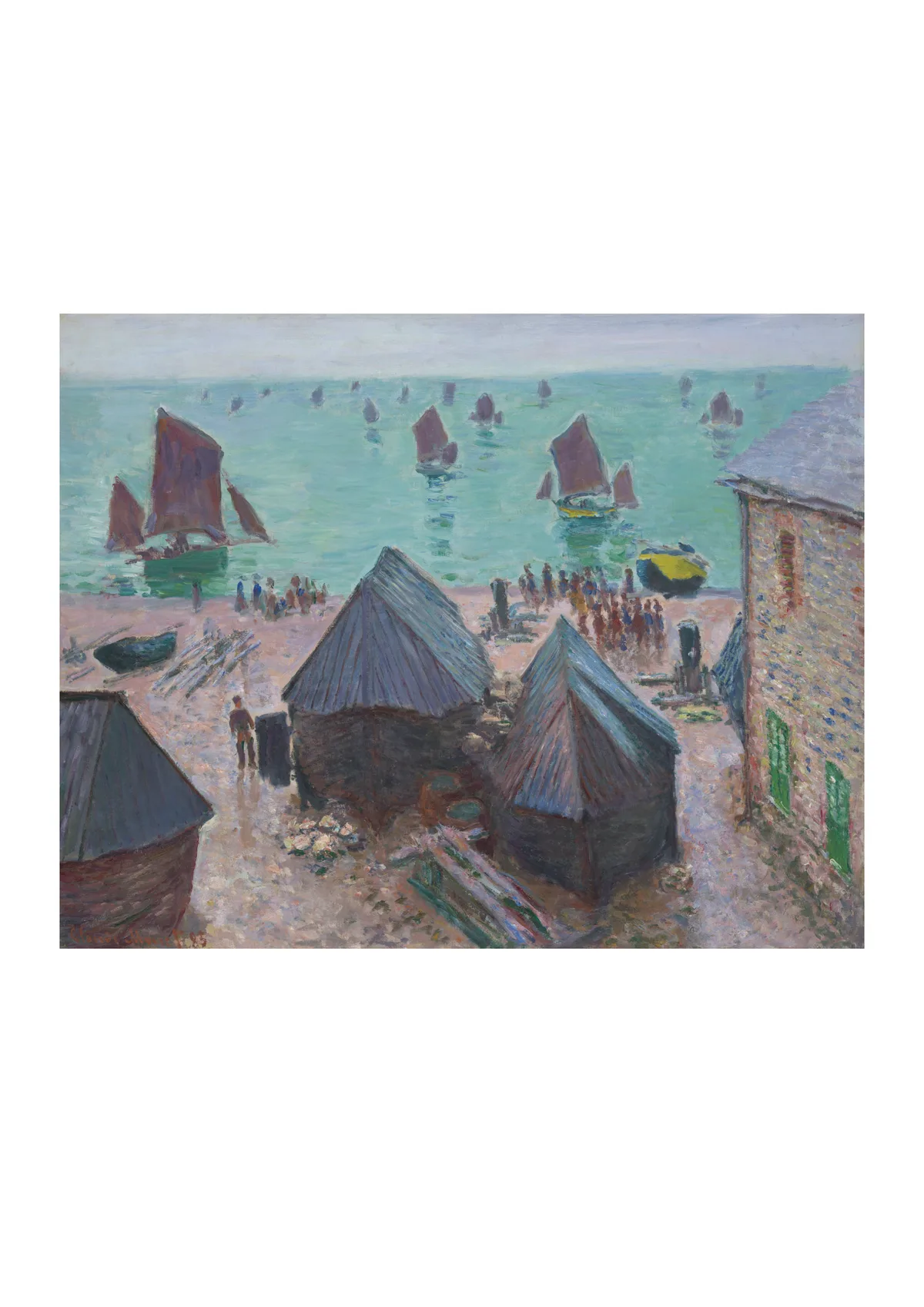Affiche « Le Départ des bateaux, Étretat »