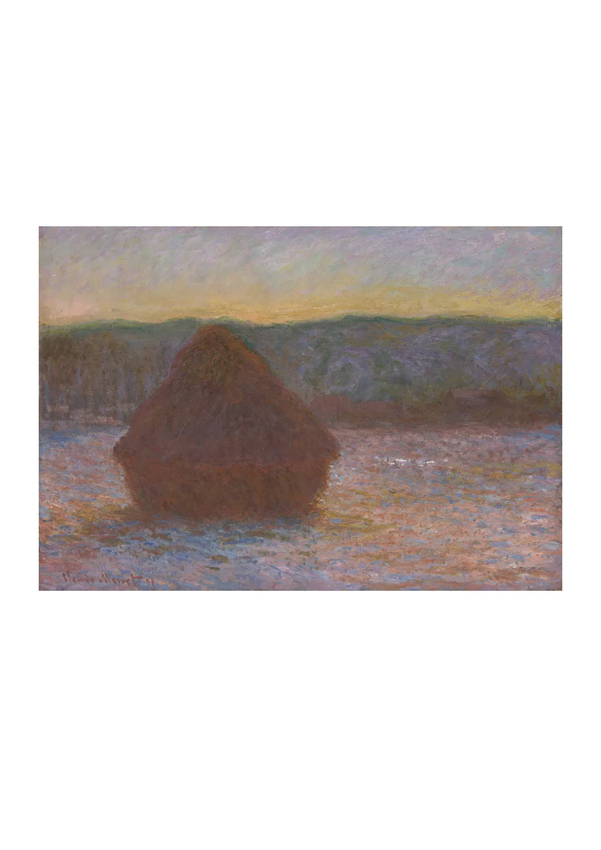 Affiche « Meule, dégel, soleil couchant »