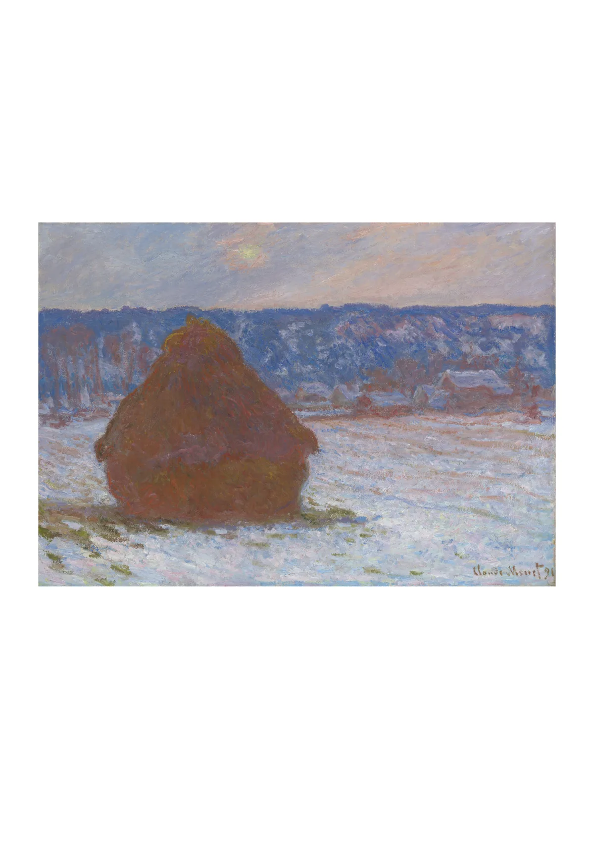 Affiche « Meule, effet de neige, temps couvert »