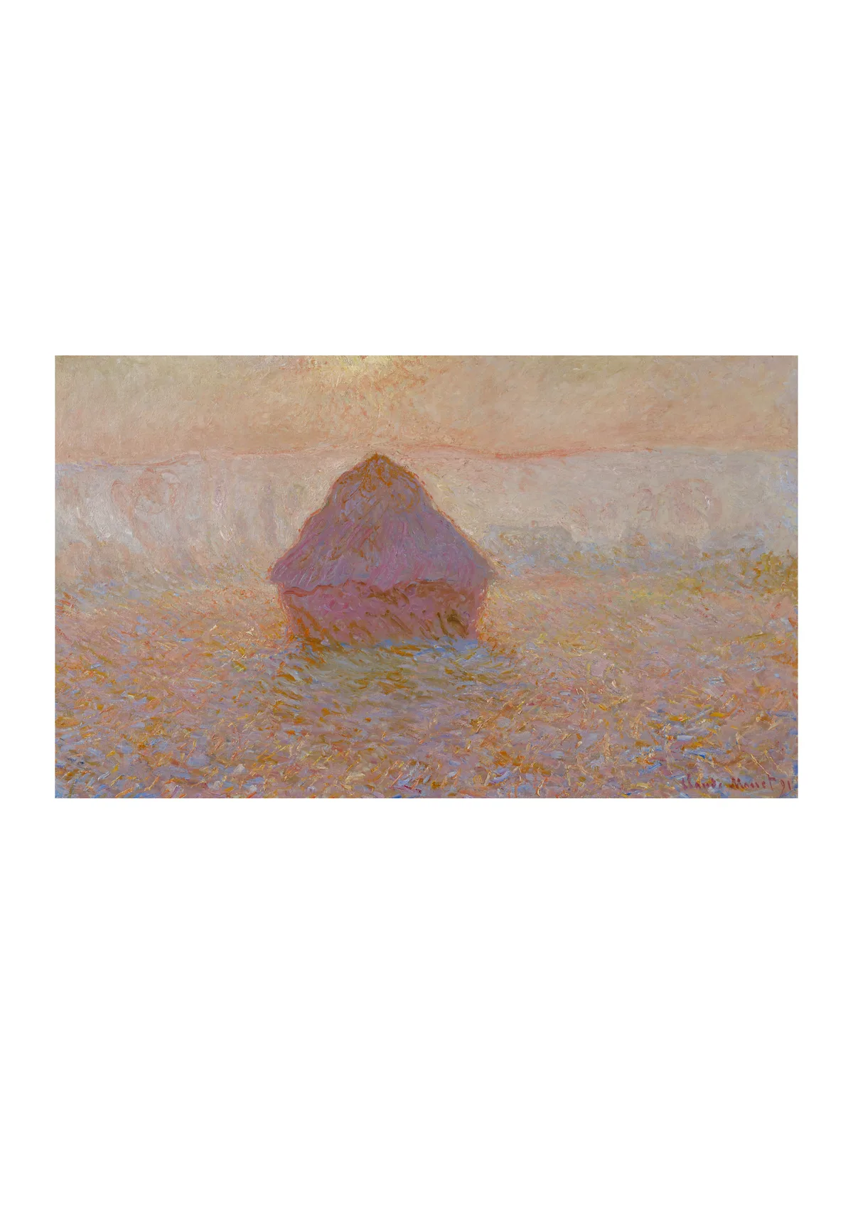 Affiche « Meule, soleil dans la brume »