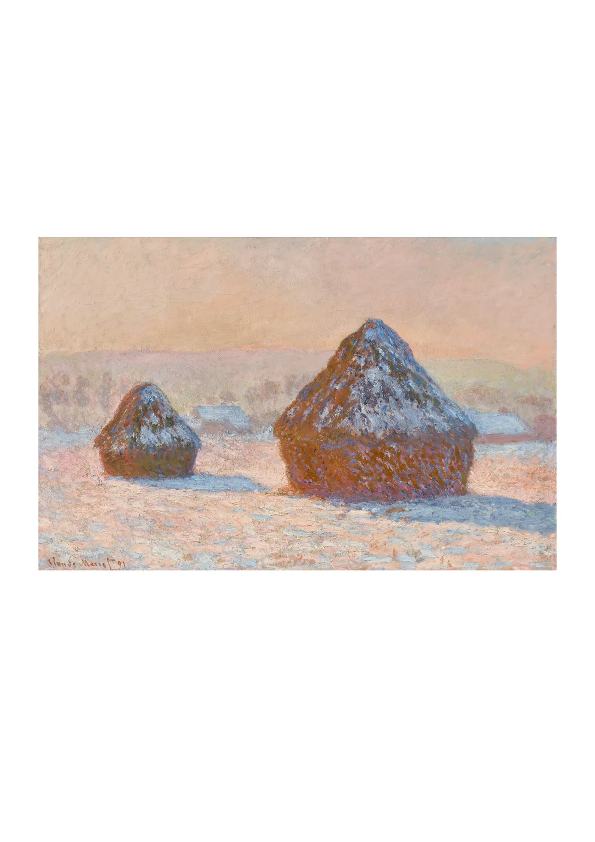 Affiche « Meules, effet de neige, le matin »