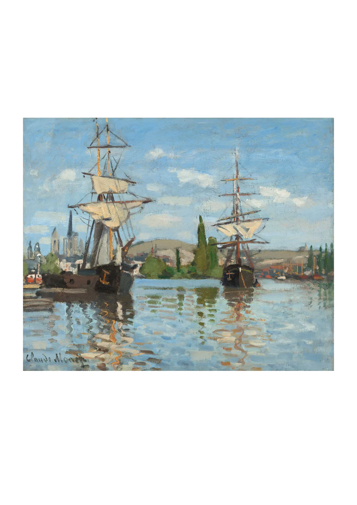 Affiche « Navires à l’ancre sur la Seine, à Rouen »