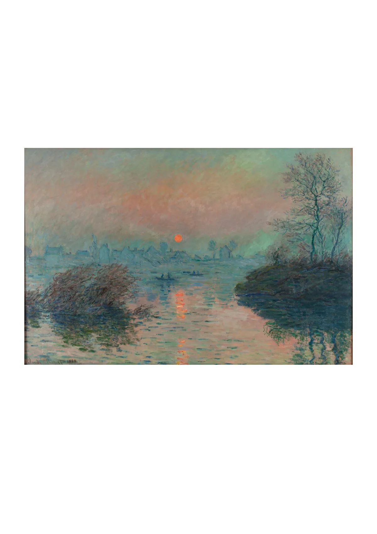 Affiche « Soleil couchant sur la Seine à Lavacourt, effet d’hiver »
