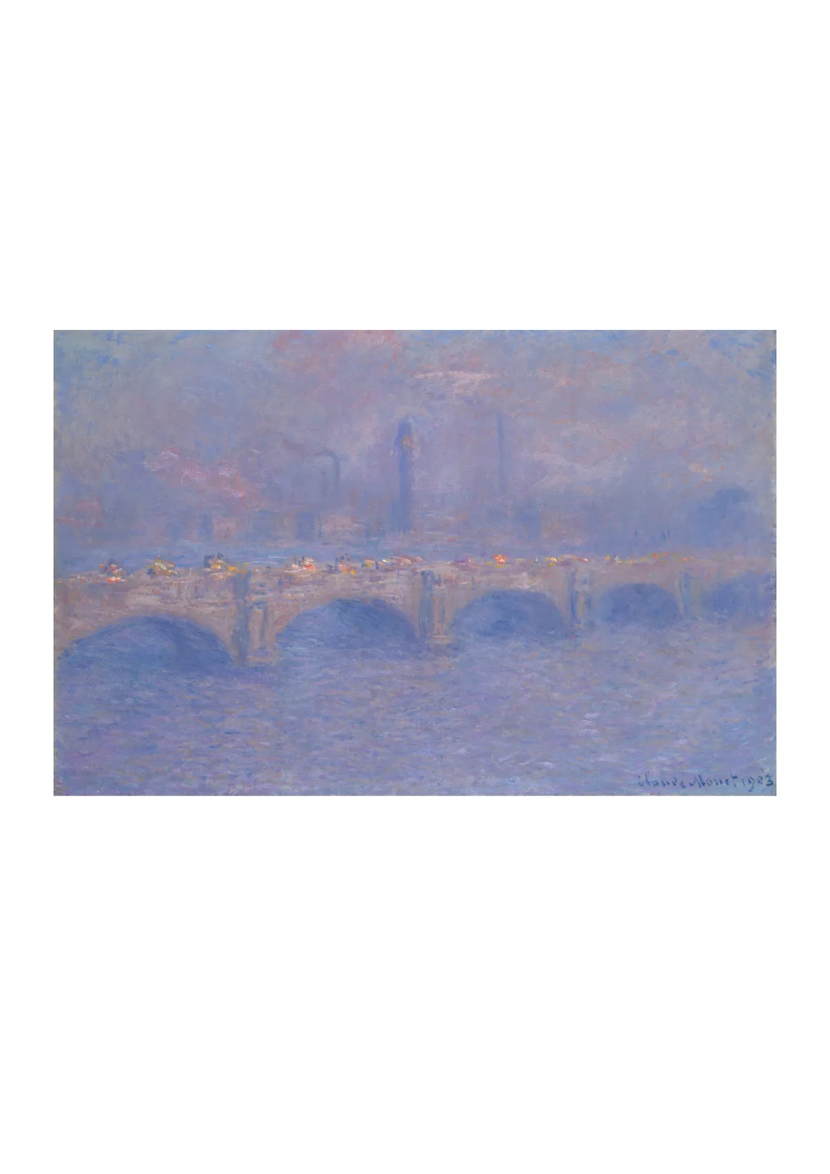Affiche « Waterloo Bridge, effet de soleil »