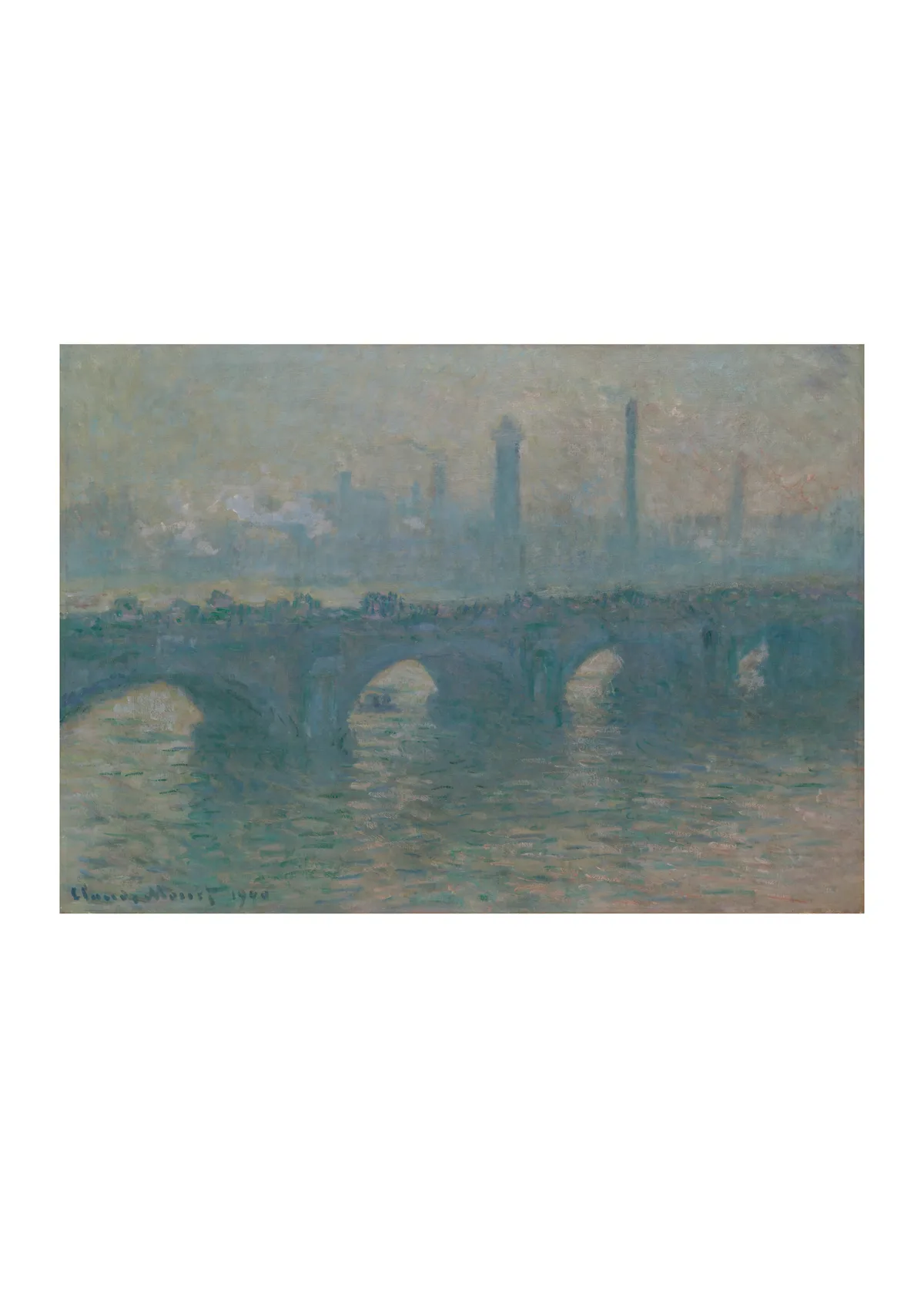 Affiche « Waterloo Bridge, temps gris »
